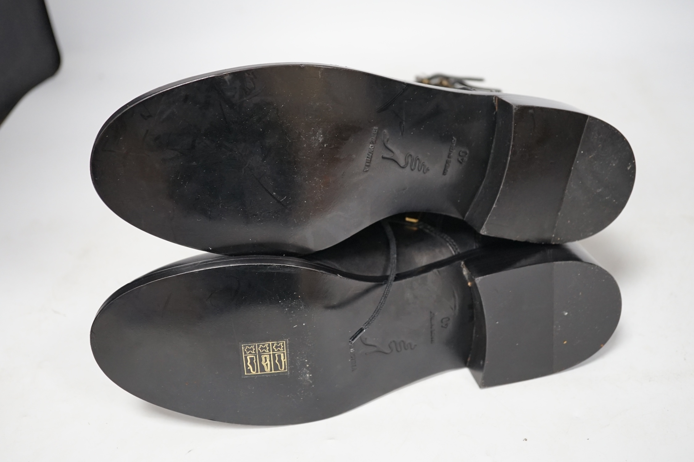 A pair of René Caovilla embellished unworn black leather biker boots size 40. Condition- good size EU 40